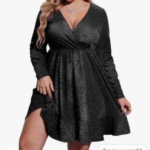 Black glitter party dress
